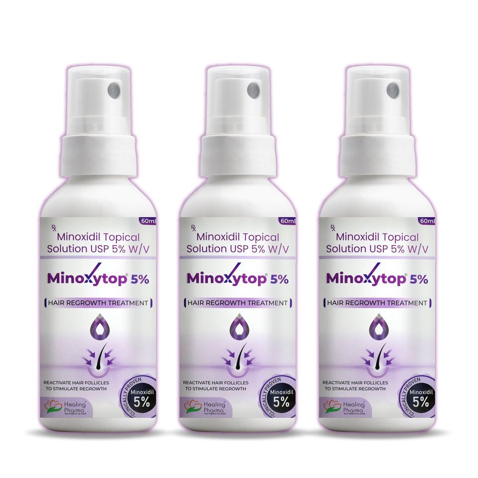 Minoxidil 5% Hair Regrowth Treatment 3 Month Supply [ 3 x 60ml ] Expiry 2026 - 08