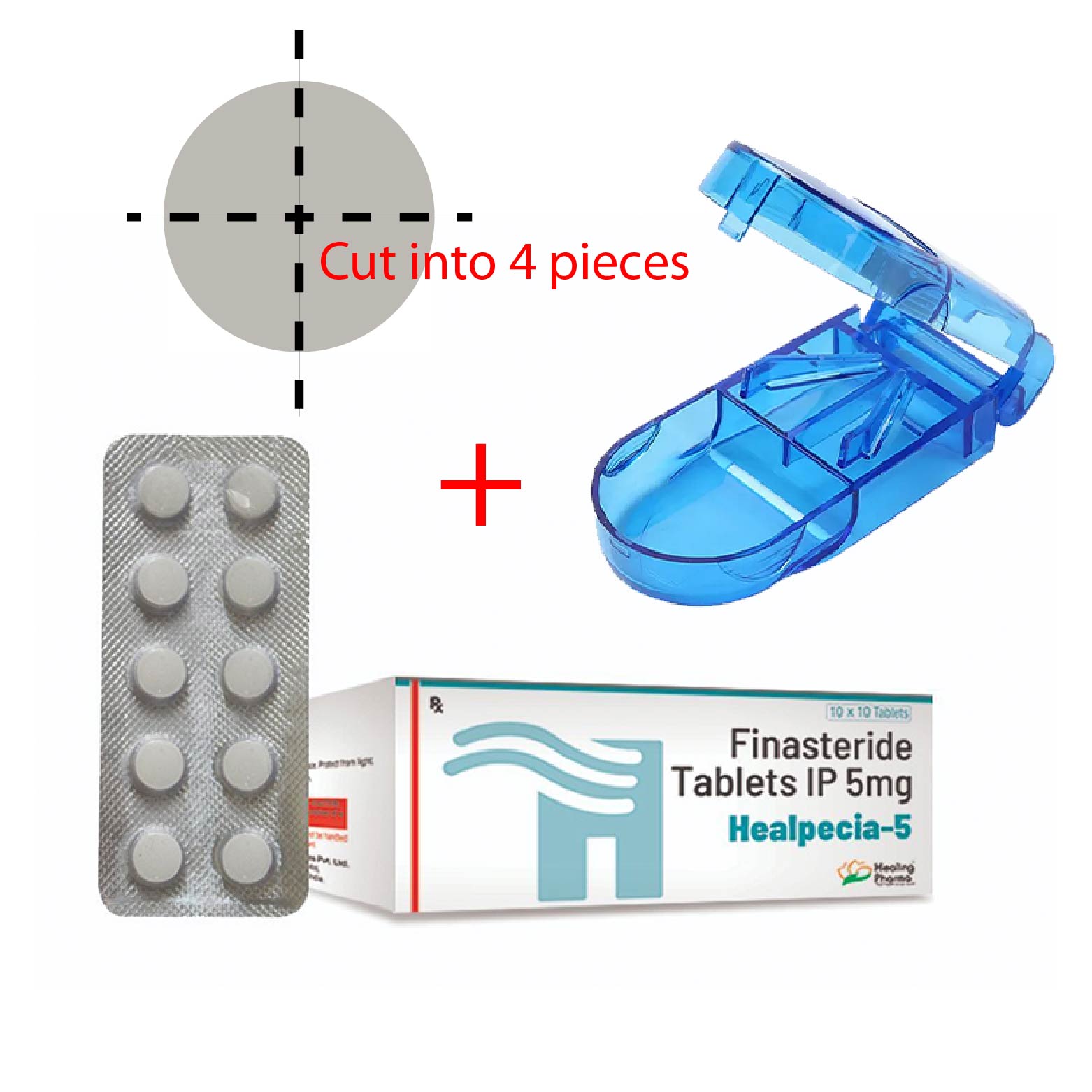 Finasteride 5mg 400 days supply with Pill Cutter  ( Expiry 2027- 05 )