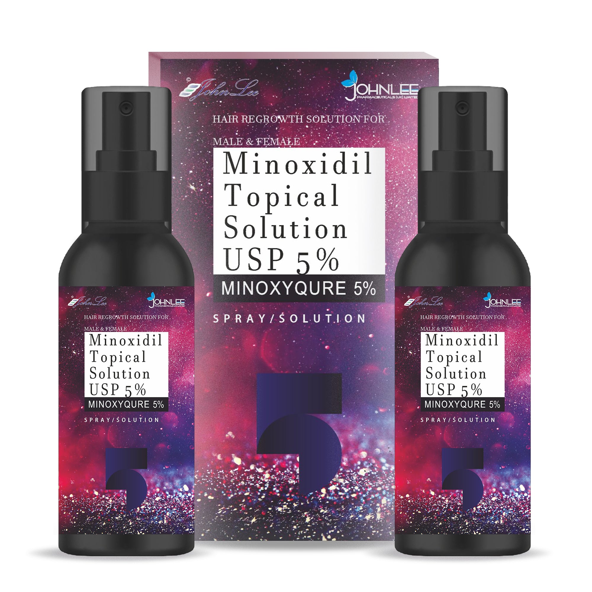 Minoxidil 5% for Male and Female 2 Month Supply [ 2 x 60ml ] Expiry 2026-06