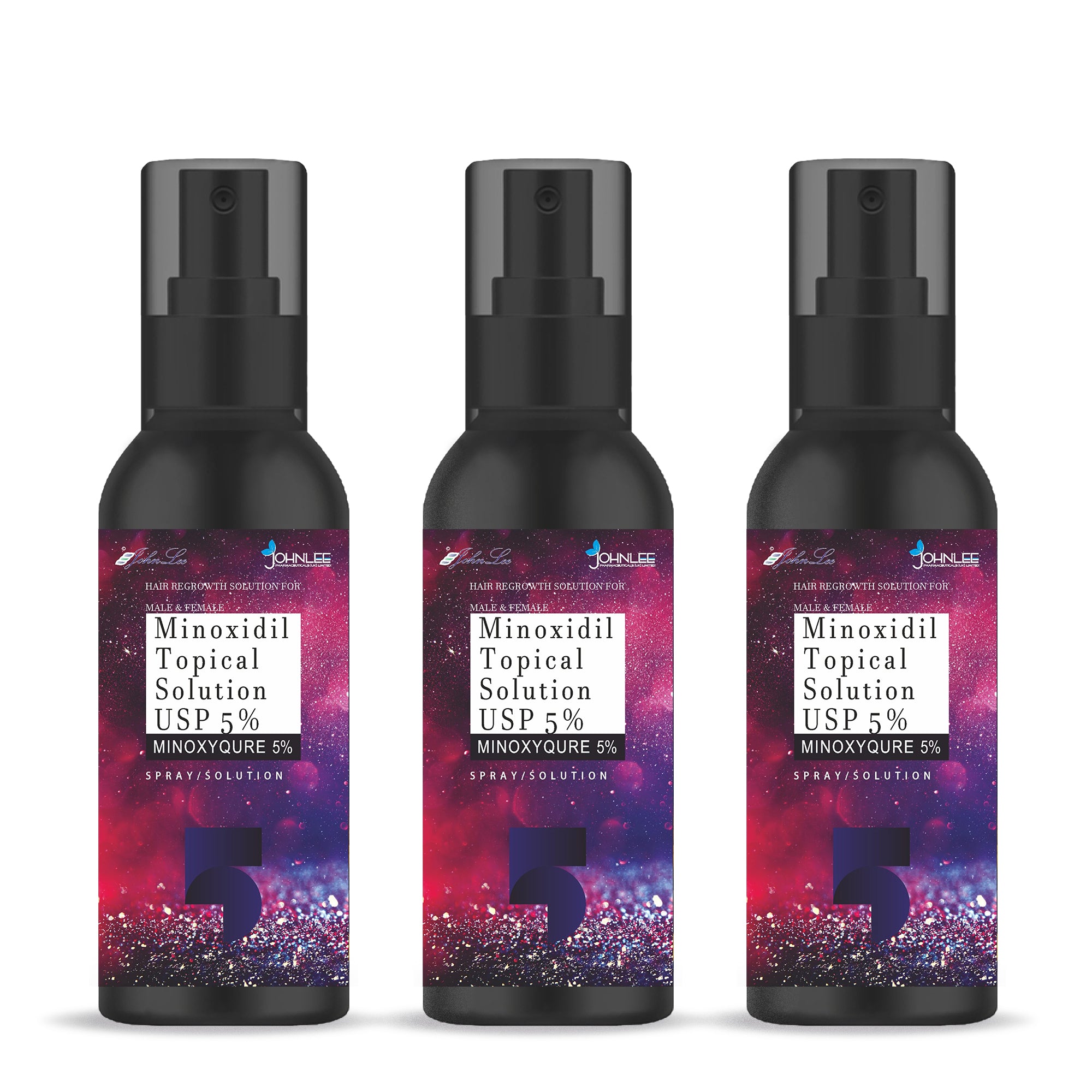 Minoxidil 5% for Male and Female 3 month supply [ 3 x 60ml ] Expiry 2026-06